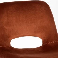 Hochhocker in Rostfarben Braun Samt - Zykla (2er Set)