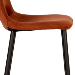 Hochhocker in Rostfarben Braun Samt - Zykla (2er Set)