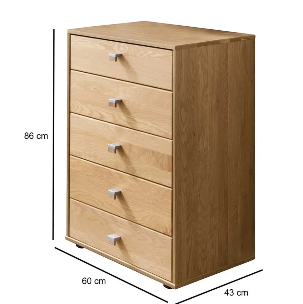 Hochkommode aus Eiche Massivholz - Emdsiva II