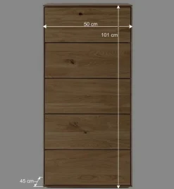 Hochkommode aus geölter Wildeiche - Nuessa