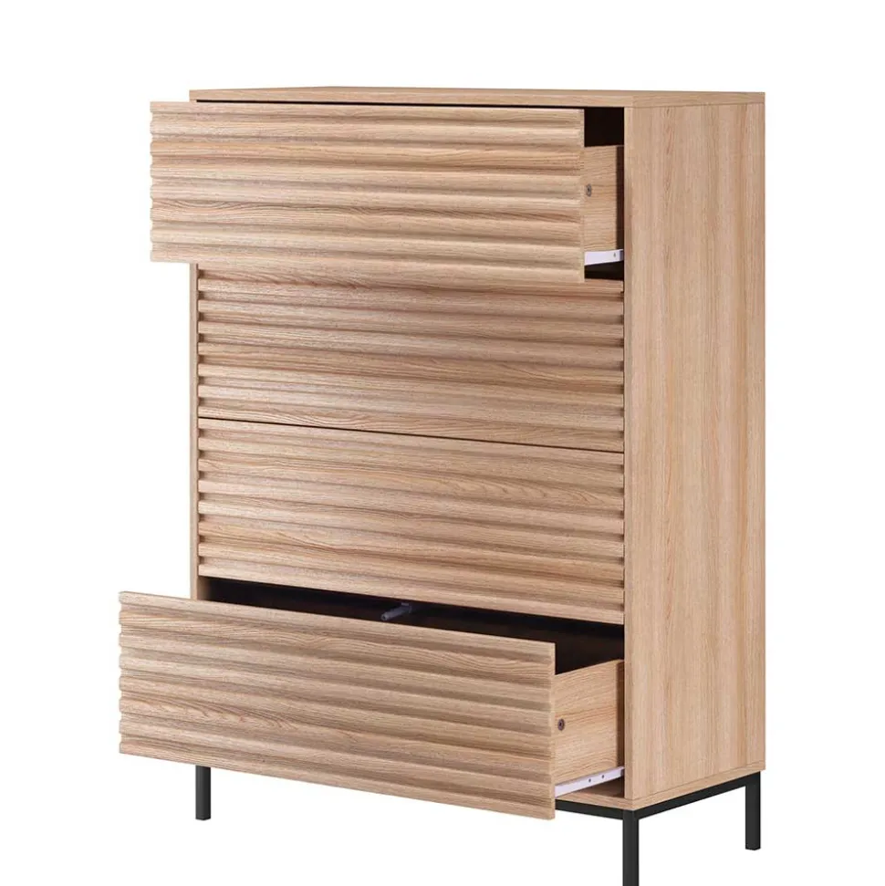 Hochkommode in Eiche Holzoptik - Lunira