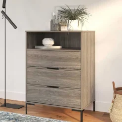 Hochkommode in Holzoptik Eiche verwittert - Grafics