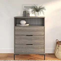 Hochkommode in Holzoptik Eiche verwittert - Grafics