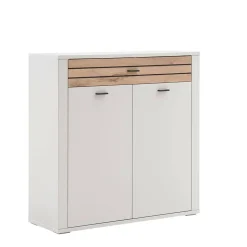 Hochkommode in Lichtgrau und Wildeiche - Ballina