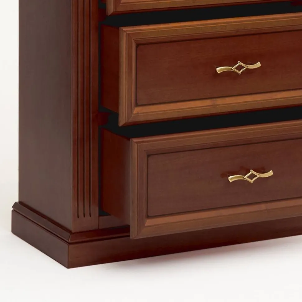 Hochkommode in Walnussbraun - Dramos