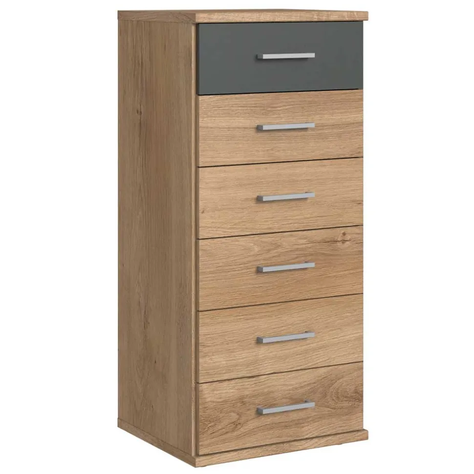 Hochkommode mit sechs Schubladen - 46x106x40 cm - Leviza