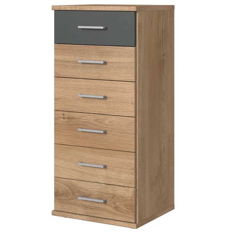 Hochkommode mit sechs Schubladen - 46x106x40 cm - Leviza