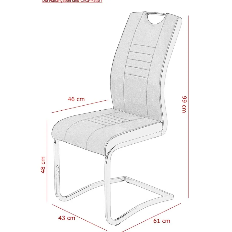 Hochlehner Schwingstuhl in Grau & Schwarz - Milly (Set)