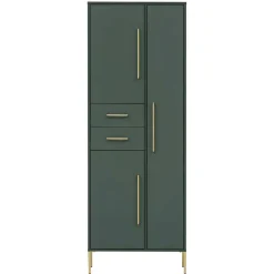 Hochschrank in Dunkelgrün & Gold - Aqua