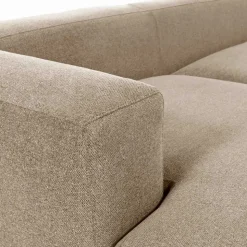 Hochwertige Chenille Eckcouch in Beige - Crotone