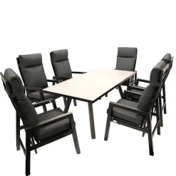 Hochwertige Garten Sitzgruppe in Grau - Alpes (siebenteilig)