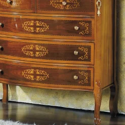 Hochwertige Kommode im Barock Stil Natale in Nussbaum Braun