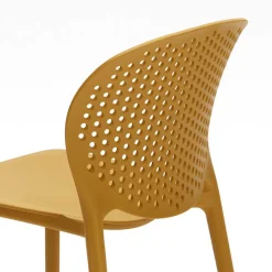 Hochwertiger Gartenstuhl Tila aus Kunststoff Gelb (4er Set)