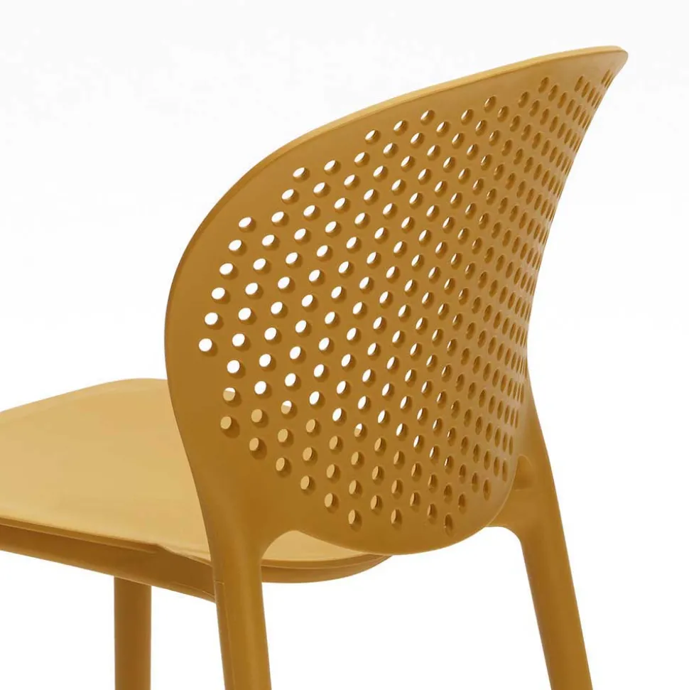 Hochwertiger Gartenstuhl Tila aus Kunststoff Gelb (4er Set)