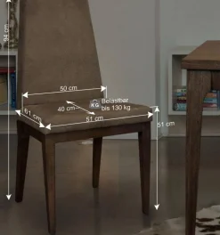 Hochwertiger Polsterstuhl mit Massivholzgestell - Carissina
