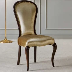 Hochwertiger Polsterstuhl aus Samt Beige - Fouzi