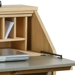 Hochwertiger Schreibschrank in Beigegrau & Eiche - Liaria