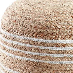 Hocker aus Jute Geflecht in Natur & Weiß - Bondio