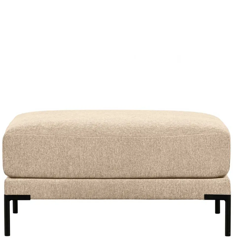 Hocker in Beigegrau mit Schwarz - Paola