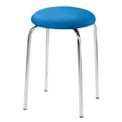 Hocker in Blau & Chrom - Ancloa