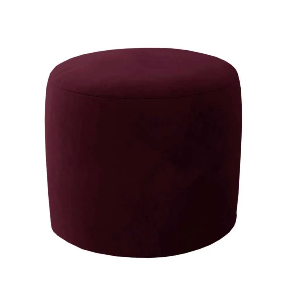 Hocker in Bordeauxrot Samtbezug matt - Canopuss