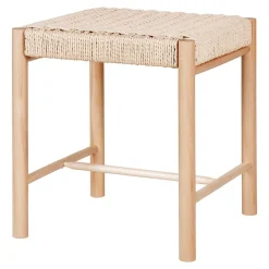 Hocker in Natur mit Geflechtsitz - Athenas