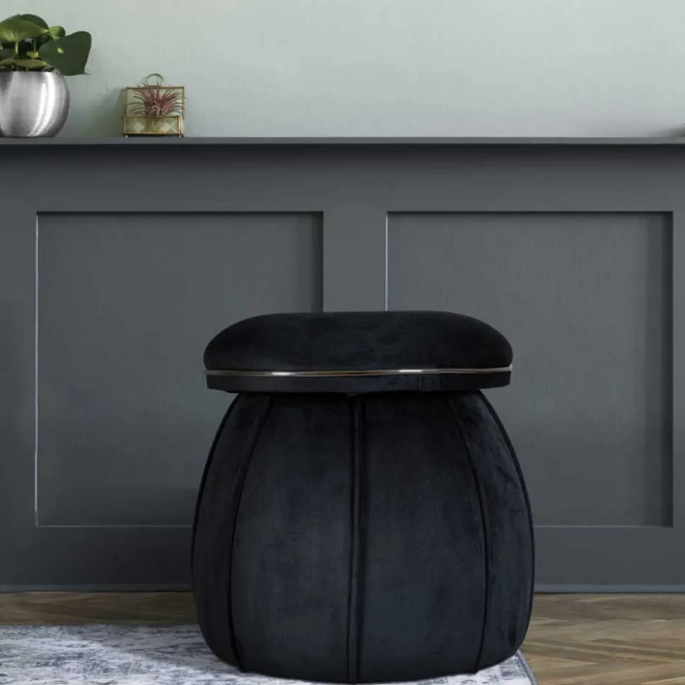 Hocker in Schwarz mit Dunkelgrau - Paladion