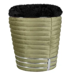 Hocker in Schwarz und Oliv Grün und Silber - Egeta