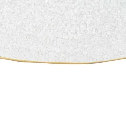 Hocker in Weiß Webplüsch mit Gold - Tandrea