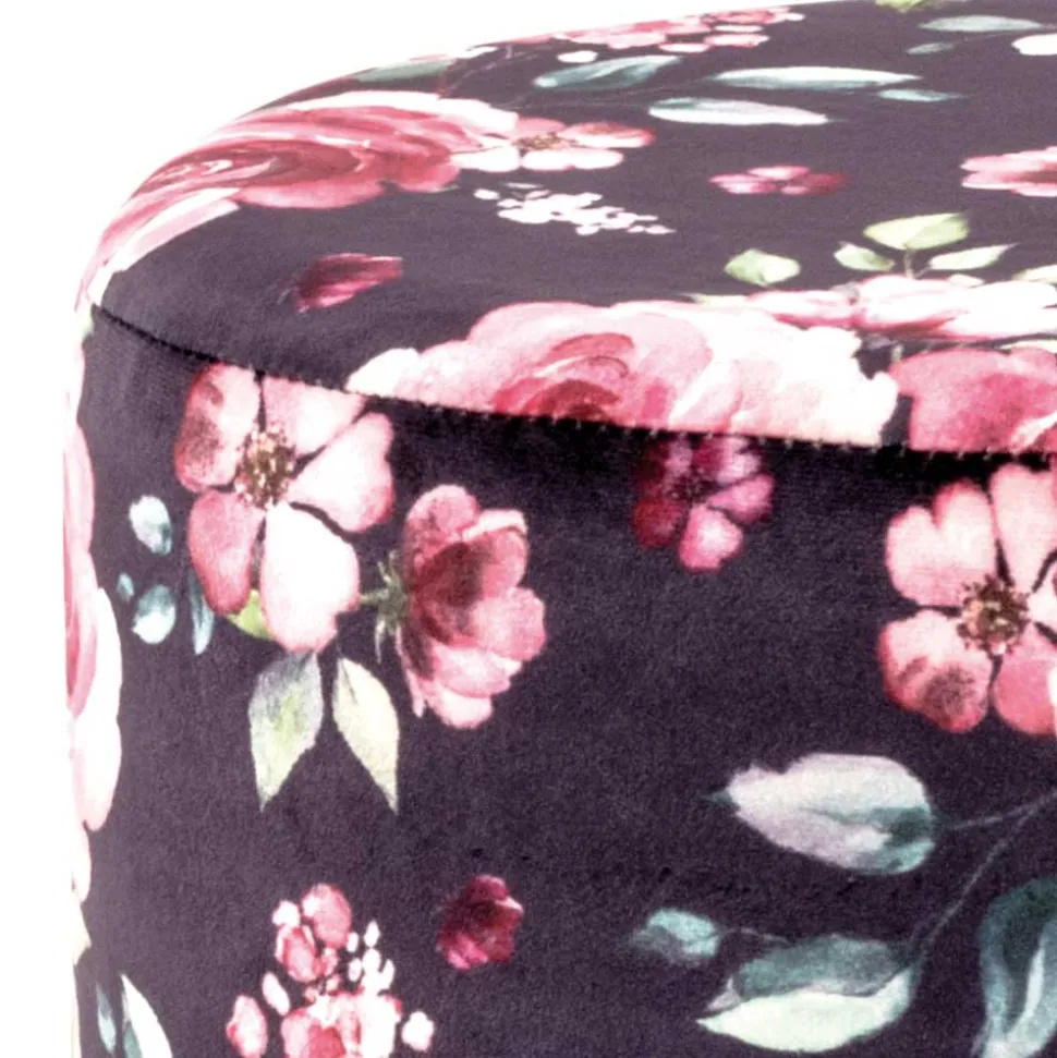 Hocker mit Samt Rosen Motiv - Henrics