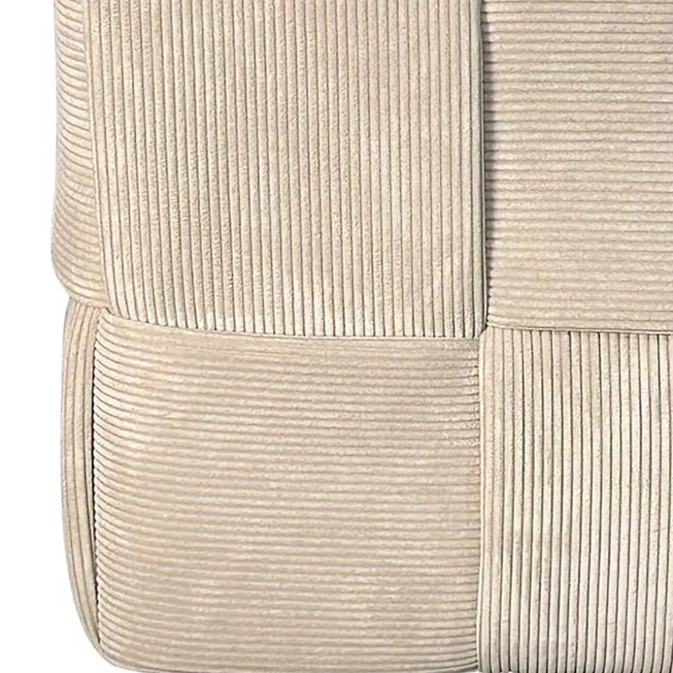 Hocker Pouf in Beige Cordbezug - Salvita III