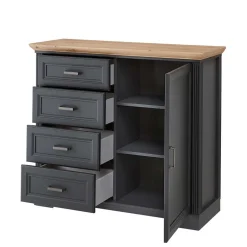 Hohe Kombi-Kommode in Dunkelgrau - Joe