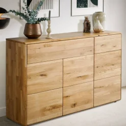 Hohe Kommode aus Wildeiche Massivholz - Feanor