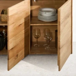 Hohe Kommode aus Wildeiche Massivholz - Feanor