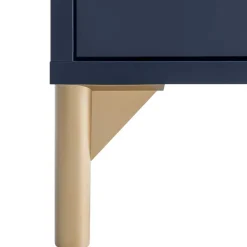 Hohe Kommode in Dunkelblau mit Gold - Inbano