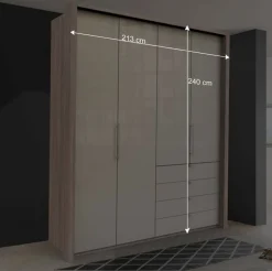 Hoher Schlafzimmerschrank 2-türig & 4 Schubladen - Rativian