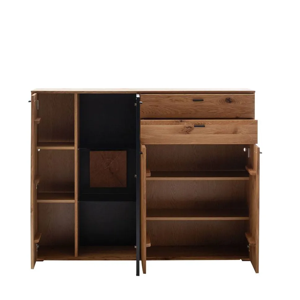 Hohes Sideboard mit Glaseinsatz und LED - Drinidad