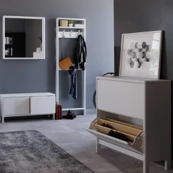 Holz Dielenmöbel in Weiß gewachst - Oranias (vierteilig)