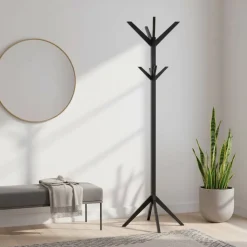 Holz Garderobenständer in Schwarz lackiert - Geskan