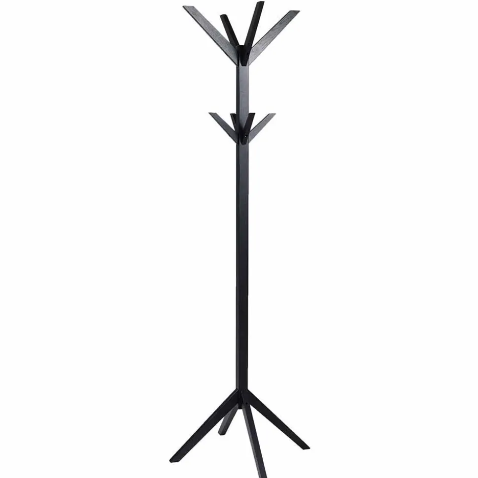 Holz Garderobenständer in Schwarz lackiert - Geskan
