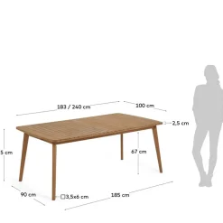 Holz Gartentisch mit Butterflyauszug - Delphio
