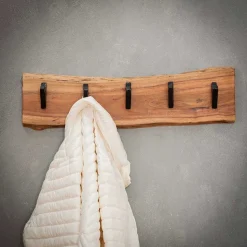 Holz Hängegarderobe mit Baumkante - Isnios