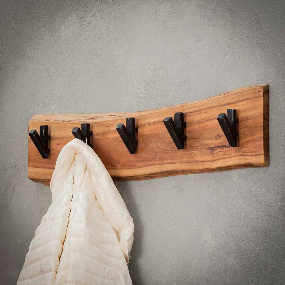 Holz Hängegarderobe mit Baumkante - Isnios