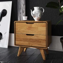 Holz Nachtkommode aus Wildeiche - Eavy