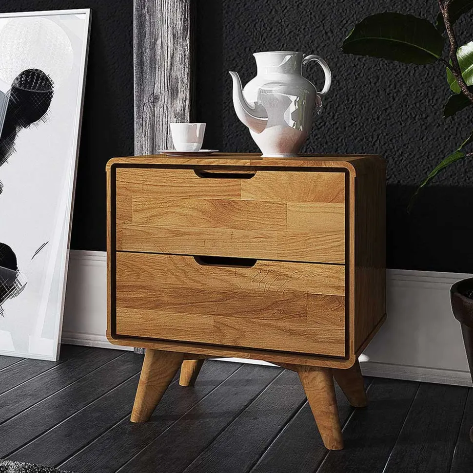 Holz Nachtkommode aus Wildeiche - Eavy