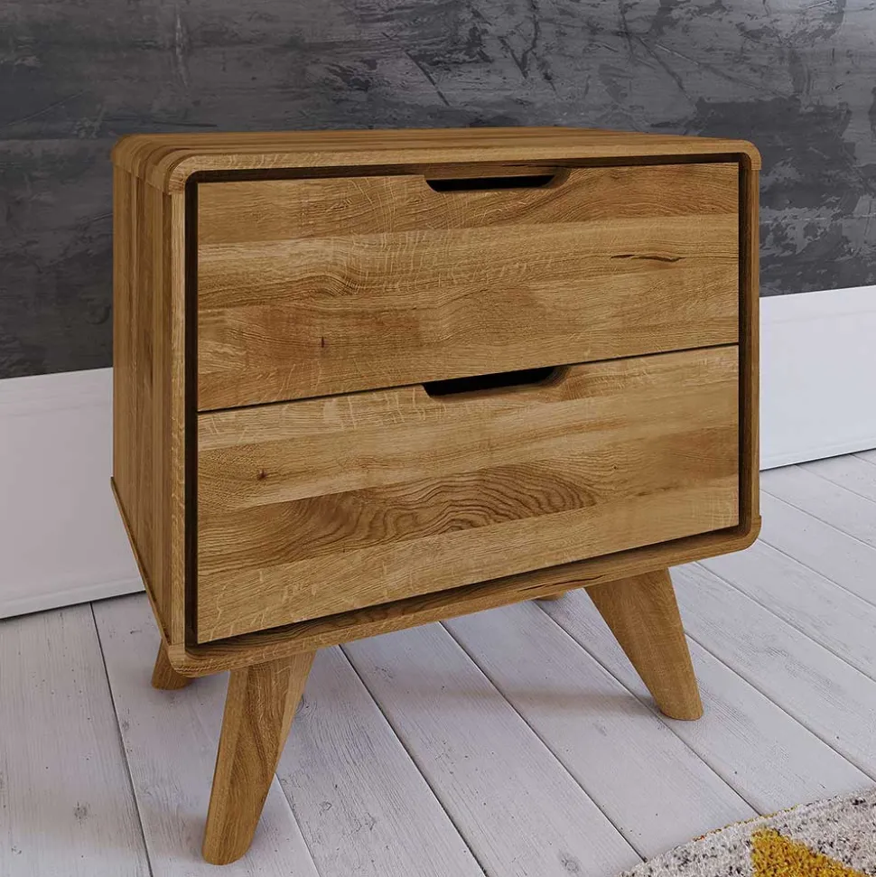 Holz Nachtkommode aus Wildeiche - Eavy