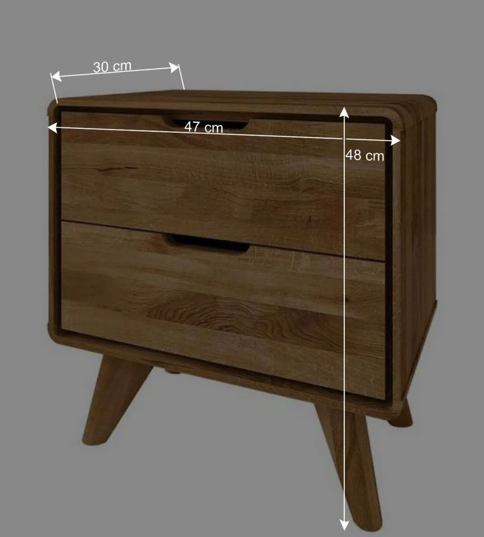 Holz Nachtkommode aus Wildeiche - Eavy