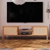 Holz TV Board mit Wiener Geflecht Türen - Indrya