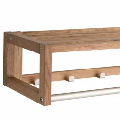 Holz Wand-Garderobe aus geölter Eiche - Helvana