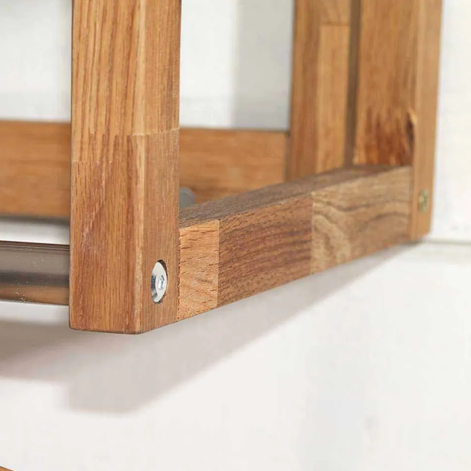 Holz Wand-Garderobe aus geölter Eiche - Helvana